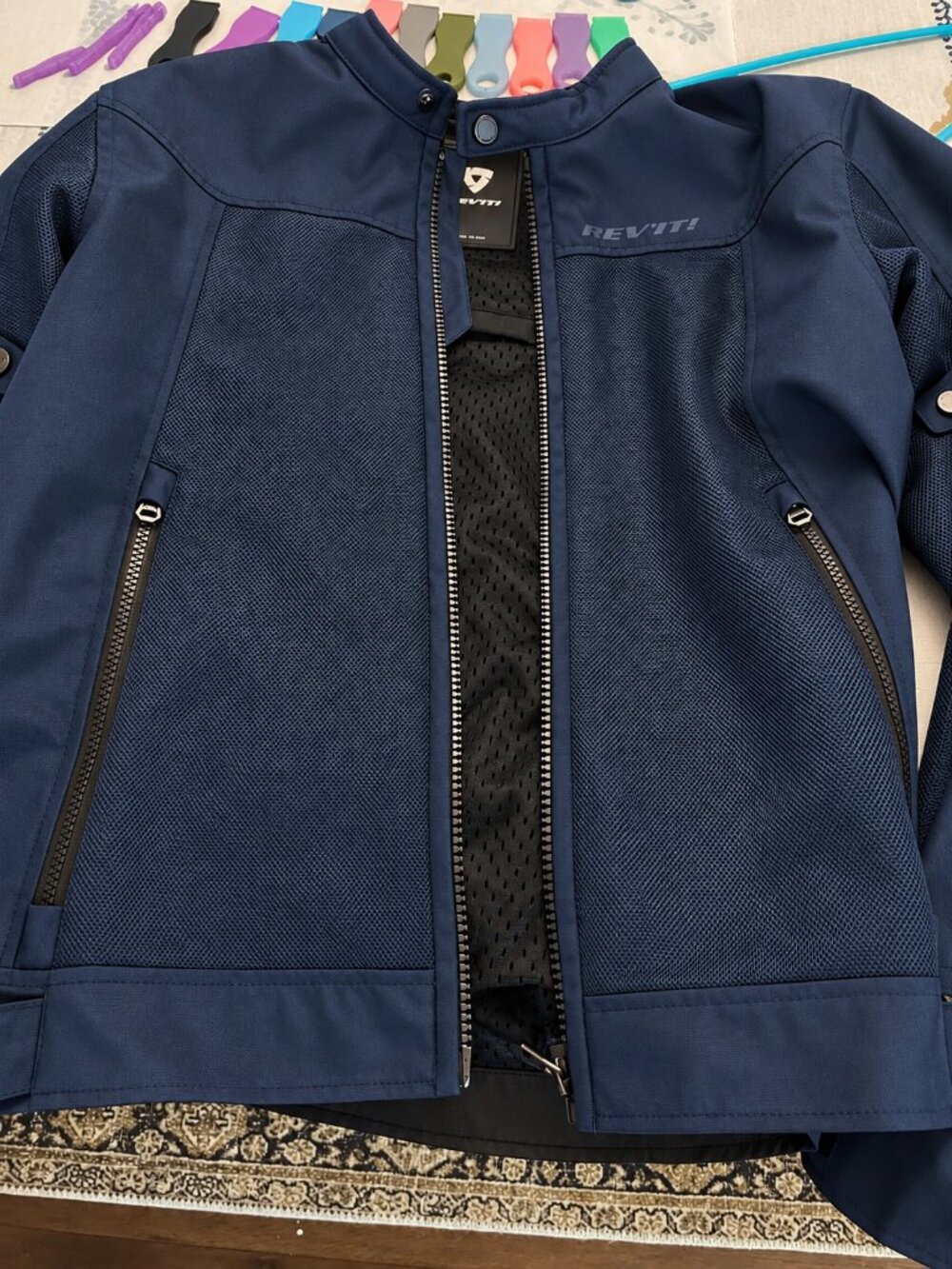 REV'IT! Eclipse 2 Mesh Motorcycle Jacket XL Navy Blue SEESMART Armor Never Worn